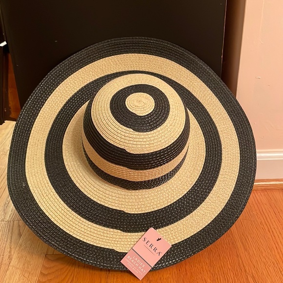 Serra Accessories - Black & Tan Ladies Beach Hat